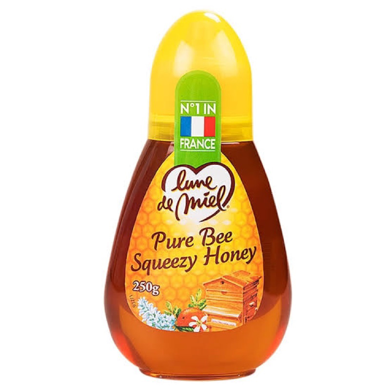 Lune de miel honey 250ml. pure bee squeezy ลูนเดอเมล น้ำผึ้ง จากฝรั่งเศส