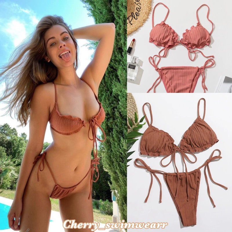ชุดว่ายน้ำ บิกินี่สายฝอ 3 สีพร้อมส่ง by Cherry_swimwearr