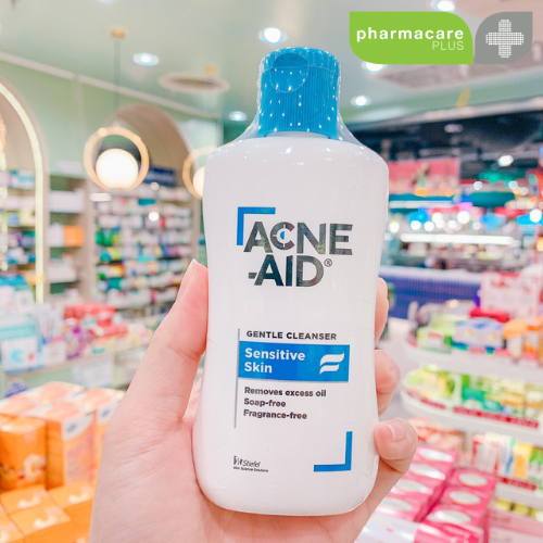 ACNE-AID GENTLE CLEANSER แอคเน่-เอด เจนเทิ่ล คลีนเซอร์ สำหรับปัญหาสิว เหมาะสำหรับผิวแห้งผิวแพ้ง่าย 100 ML ฟ้า