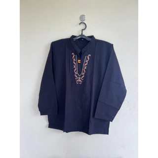 เสื้อผ้าฝ้าย ปักลาย แขนยาว