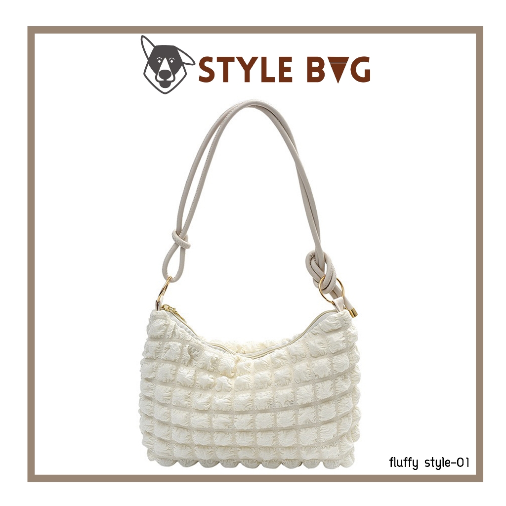 พร้อมส่งกระเป๋าสะพายไหล่ รุ่น fluffy-01 สีเหลี่ยมกระทัดรัดน่ารัก