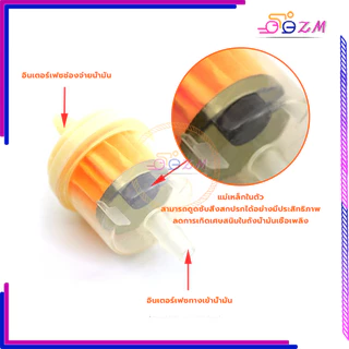 กรองเบนซิล กรองเบนซิน แบบมีแม่เหล็ก สำหรับมอเตอร์ไซค์ / เครื่องยนต์ （ราคาต่อชิ้น）สำหรับมอเตอร์ไซค์ เครื่องยนต์ ทุกชน