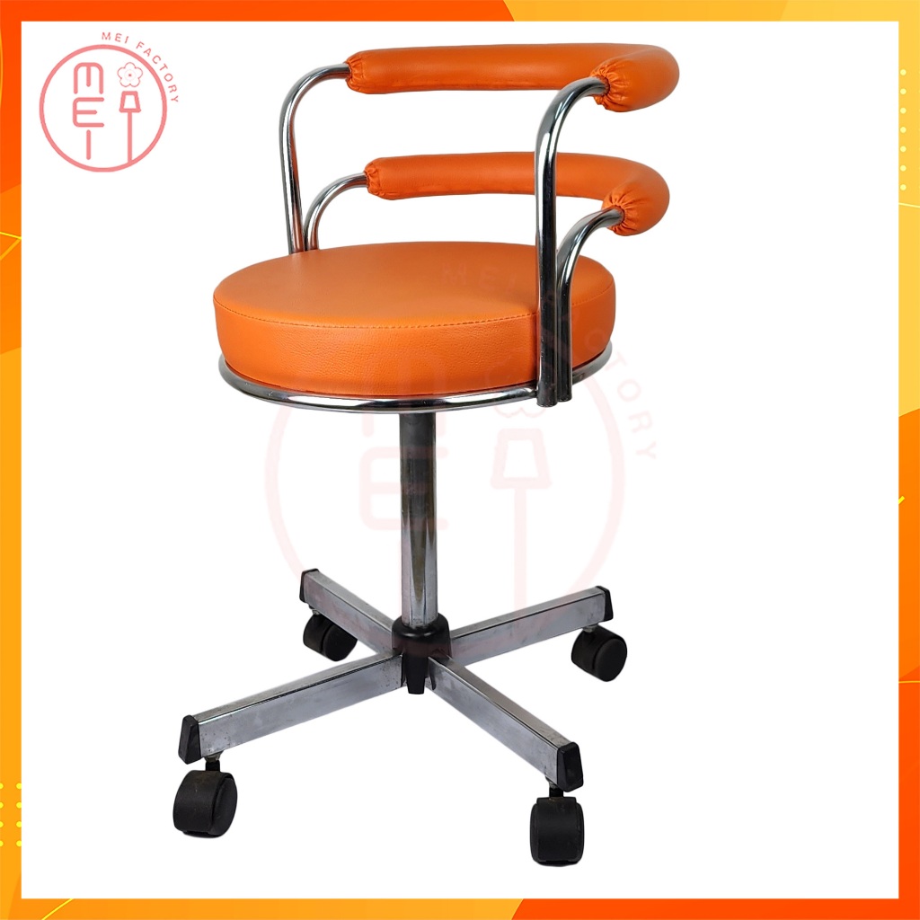 เก้าอี้บาร์เตี้ยมีล้อ นั้งทำงาน นั้งสบาย เก้าอี้บาร์อเนกประสงค์ (ที่นั้งเป็นแบบเบาะฟองน้ำ) - รูปที่ 3