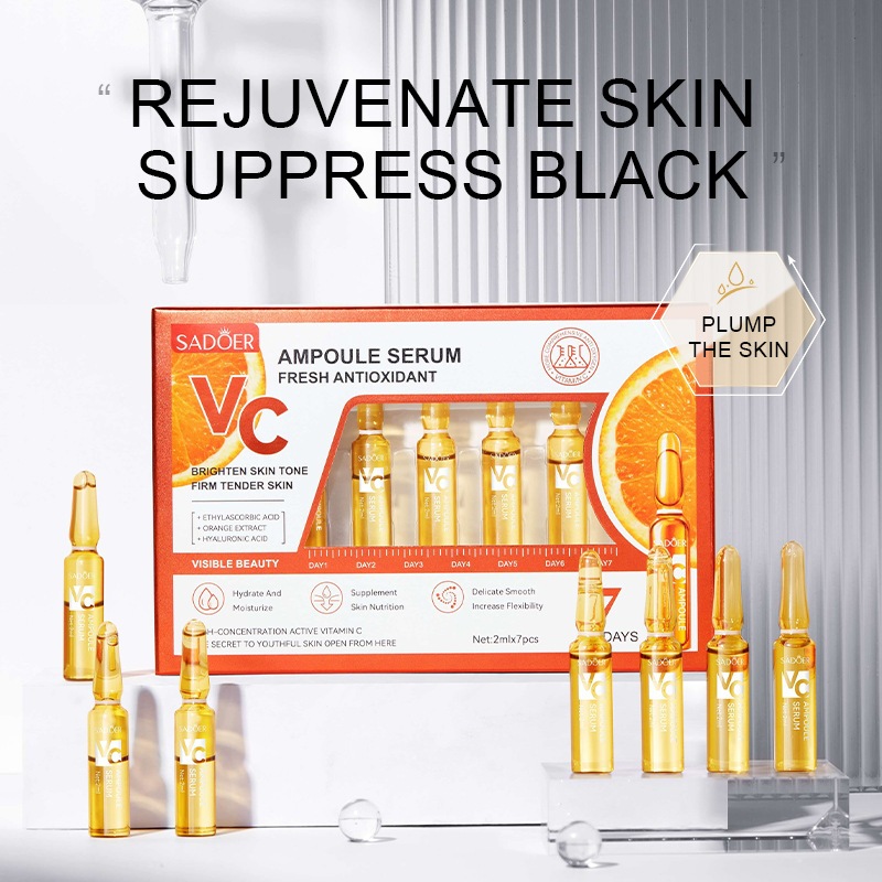 (แอมพูล) VC,ทองคำ24k,ไฮยาลูรอน Ampoule ช่วยฟื้นฟูผิว สารสกัดเข้มข้นแต่เนื้อสัมผัสบางเบา ไม่เหนียวเหนอะหนะ 1กล่อง