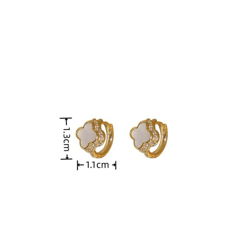 ต่างหูห่วง แวน คลีฟ สีขาวมุก และดำเงา พร้อมส่ง🇹🇭