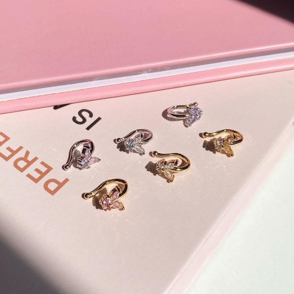 Petite Linda Earcuff ต่างหูแบบหนีบรูปผีเสื้อ ปรับขนาดได้ 1 ชิ้น