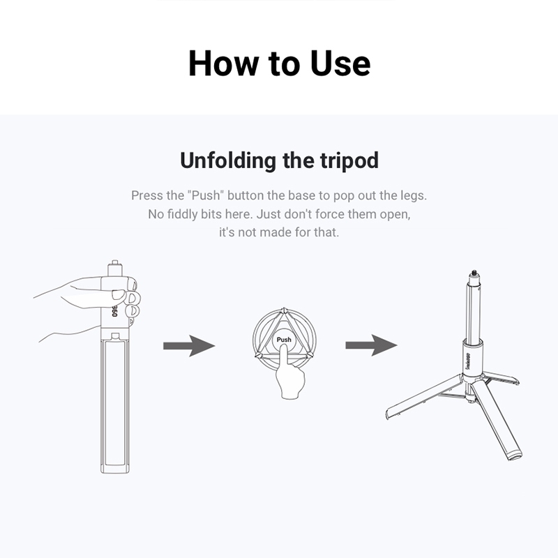 Insta360 2-in-1 Invisible Selfie Stick + Tripod 24-105 cm For GoPro / Insta360 / DJI | Action camera ของแท้ By Aquapro - รูปที่ 6