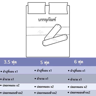 ผ้าปูที่นอนพร้อมผ้านวม ครบเซ็ต 6 ชิ้น