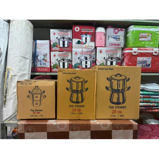 หม้อนึ่งไทย หม้อหวด หม้อนึ่งข้าวเหนียว ตราจระเข้ ขนาด 22, 24 และ 28