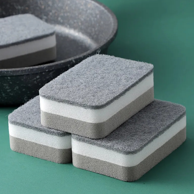 ✨New✨ฟองน้ำ ฟองน้ำล้างจาน หนาพิเศษ 3 ชั้น เกรดดี ใช้งานดี แห้งไว ไม่เก็บกลิ่น #F063