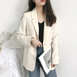 SUNBALEE 🖤 SUIT เสื้อสูท blazer เสื้อสูทแฟชั่น S-4XL สำหรับผู้หญิง สีพื้น มีกระเป๋าหน้า ใส่ได้หลายงาน สินค้าพร้อมส่ง
