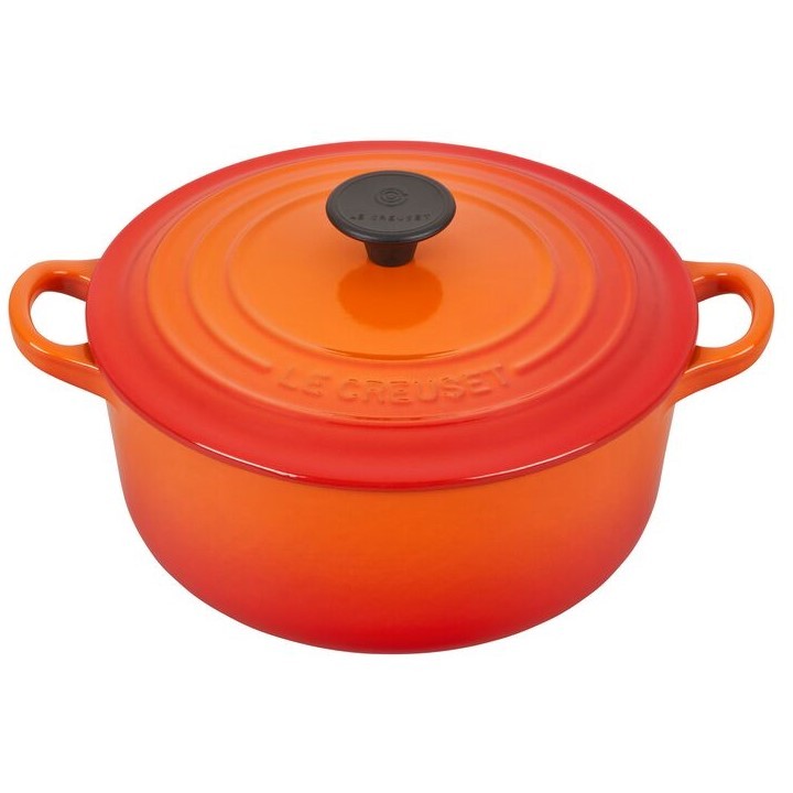 หม้อเหล็กหล่อทรงกลม ขนาด24cm สีส้ม TRADITION ROUND CASSEROLE 24 FLAME