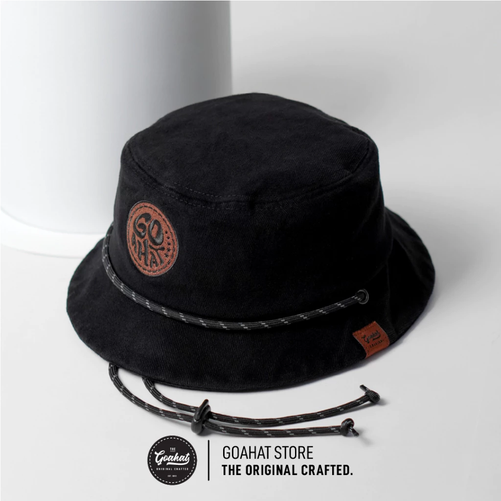 G157 Black หมวกบักเก็ต คอตตอนหนาพิเศษ ฟอกเฟด เบา นุ่ม ใส่สบาย ระบายอากาศได้ดี