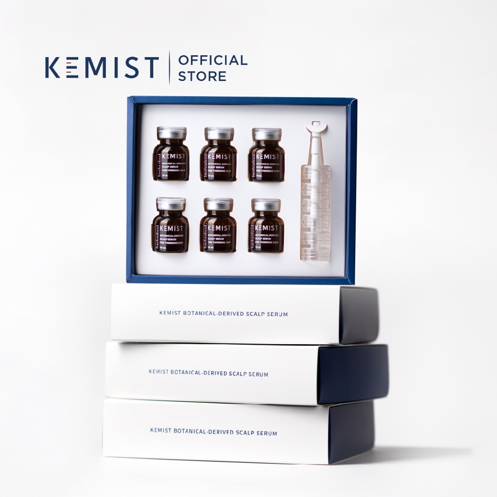 KEMIST | เซรั่มบำรุงหนังศีรษะเพื่อเส้นผมที่หนาขึ้น (ชุด 4 กล่องสำหรับ 6 เดือน)