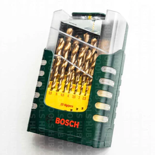 BOSCH ชุดดอกสว่านเจาะเหล็ก HSS-TiN ชุด 25ดอก สีทอง รุ่น 2607017154(ของแท้)