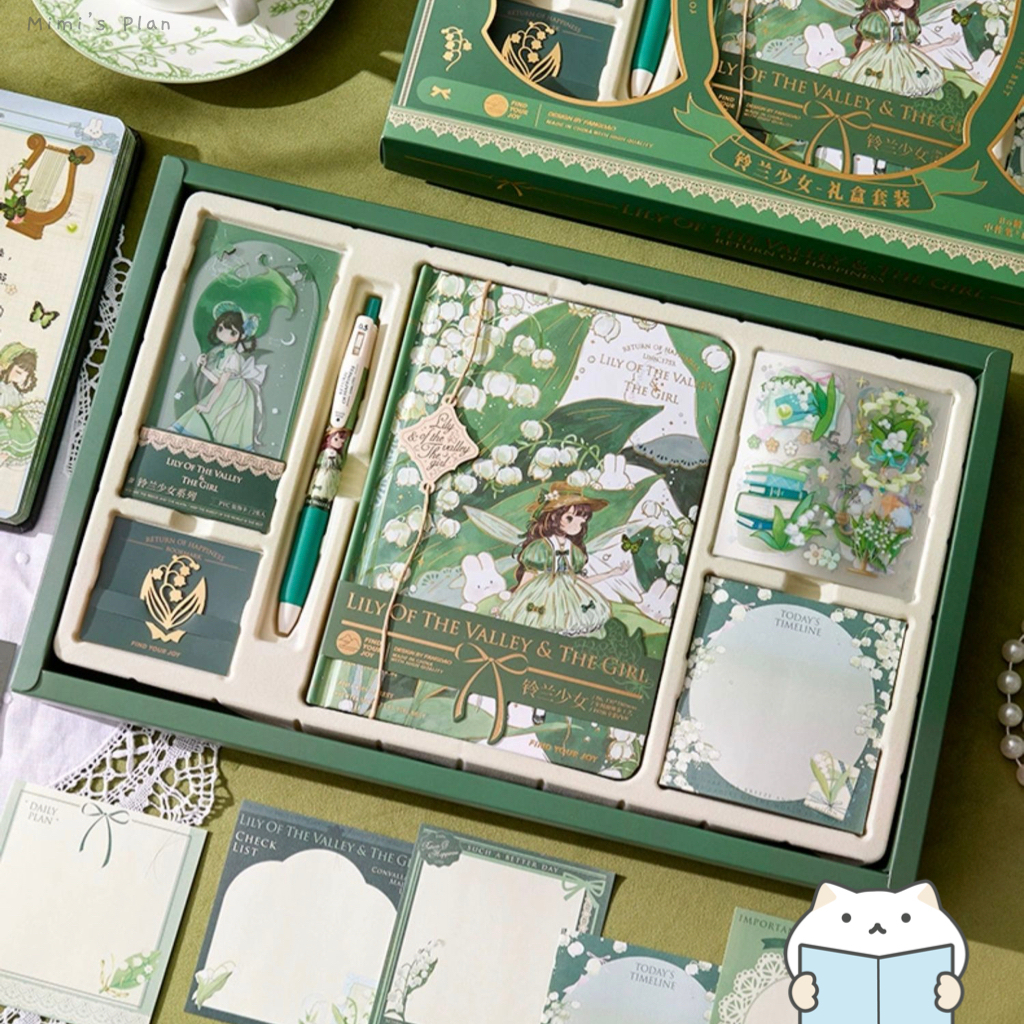BOXSET แพลนเนอร์ & ของตกแต่ง Lilly of The Valley ❄️ ไดอารี่ สมุดบันทึก Diary mimisplan