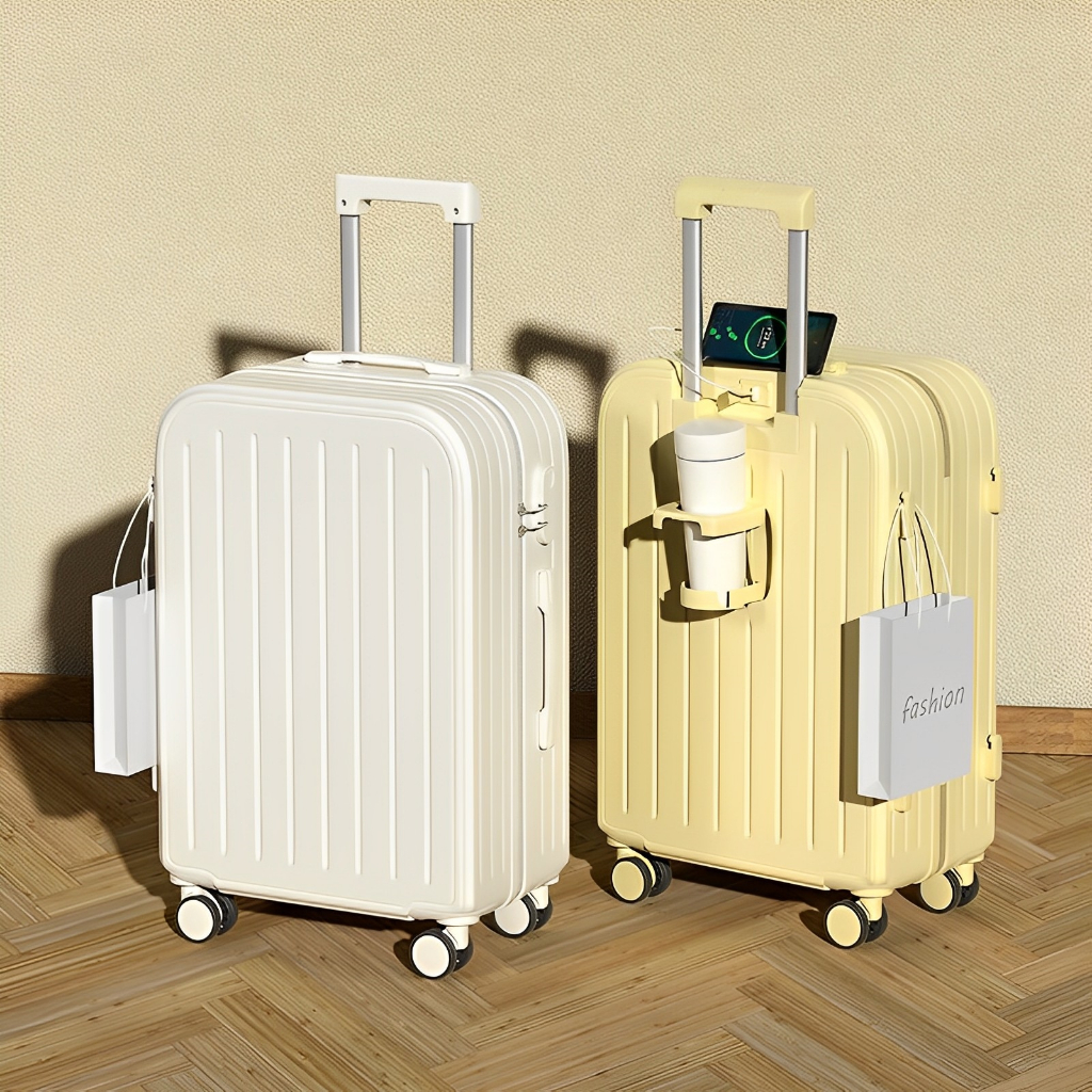 กระเป๋าเดินทาง Luggage กระเป๋าเดินทางล้อลาก 20นิ้ว 24นิ้ว รุ่นซิปล็อครหัสได้ วัสดุABS+PC กระเป๋าเดินทางน้ําหนักเบา
