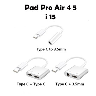 หางหนู USB Type c to Aux 3.5mm หัวแปลง type c สายแปลงหูฟังสำหรับ ไอแพด Pro, Air4 Air5 Mini6 ไอ15 15 pro 15pro max