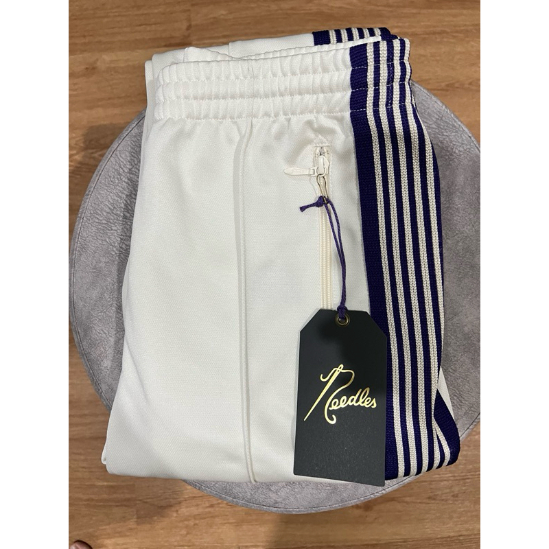 ของแท้💯 พร้อมส่ง‼️ Needles Narrow track pants Poly-smooth Ice white