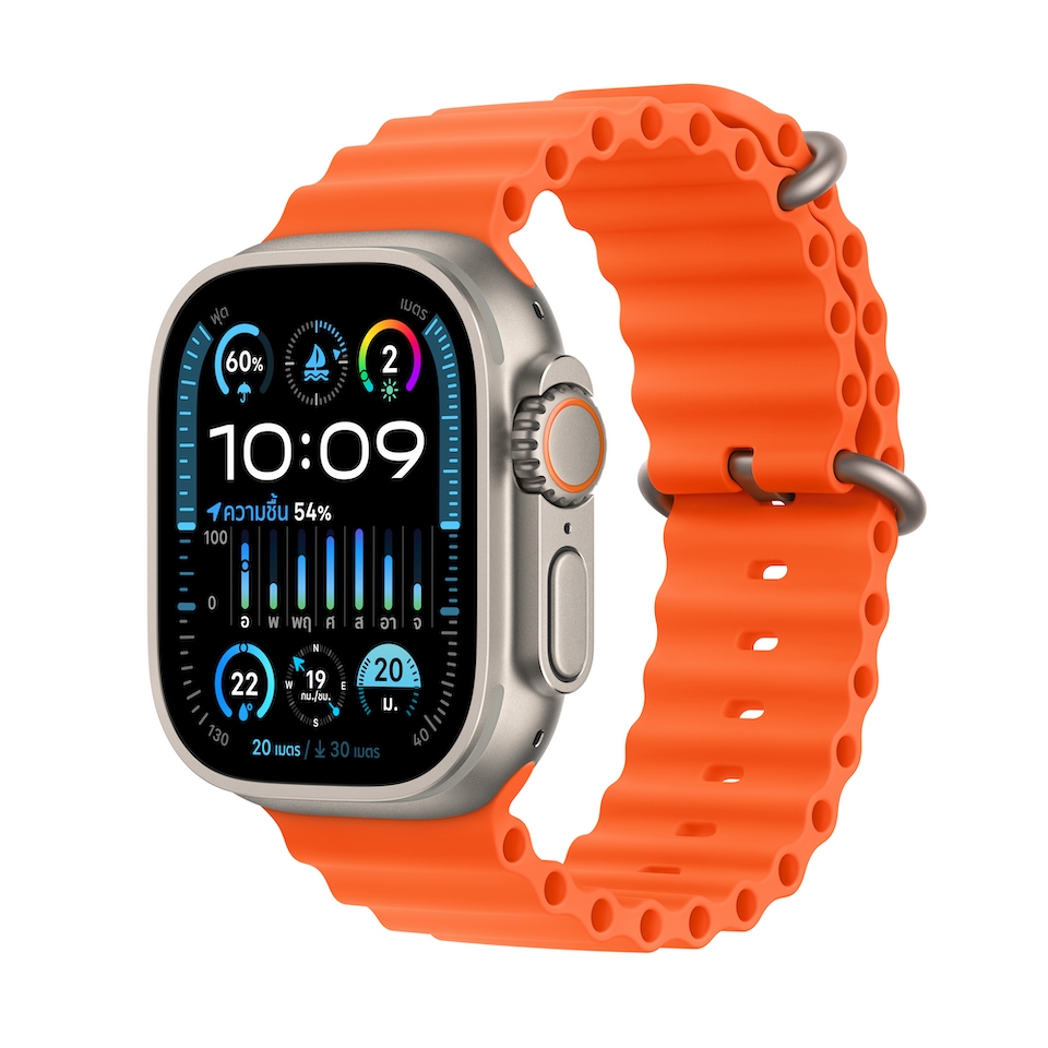 Apple Watch Ultra 2 GPS + Cellular, 49mm Titanium Case with Ocean Band ; iStudio by UFicon