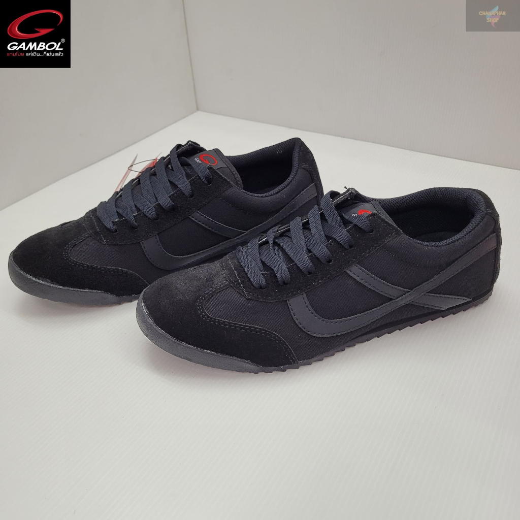 รองเท้าผ้าใบแกมโบล (GAMBOL)  รุ่นGB86154 สีดำ SIZE 40-46