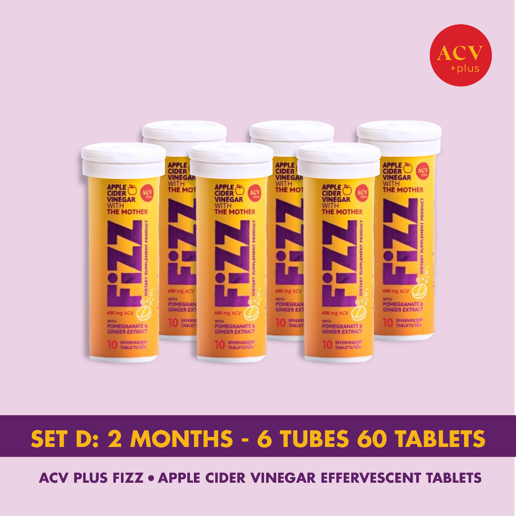 ACV Plus FIZZ [Set D] : เม็ดฟู่ แอปเปิ้ลไซเดอร์วินีการ์ Apple Cider Vinegar Effervescent Tablets