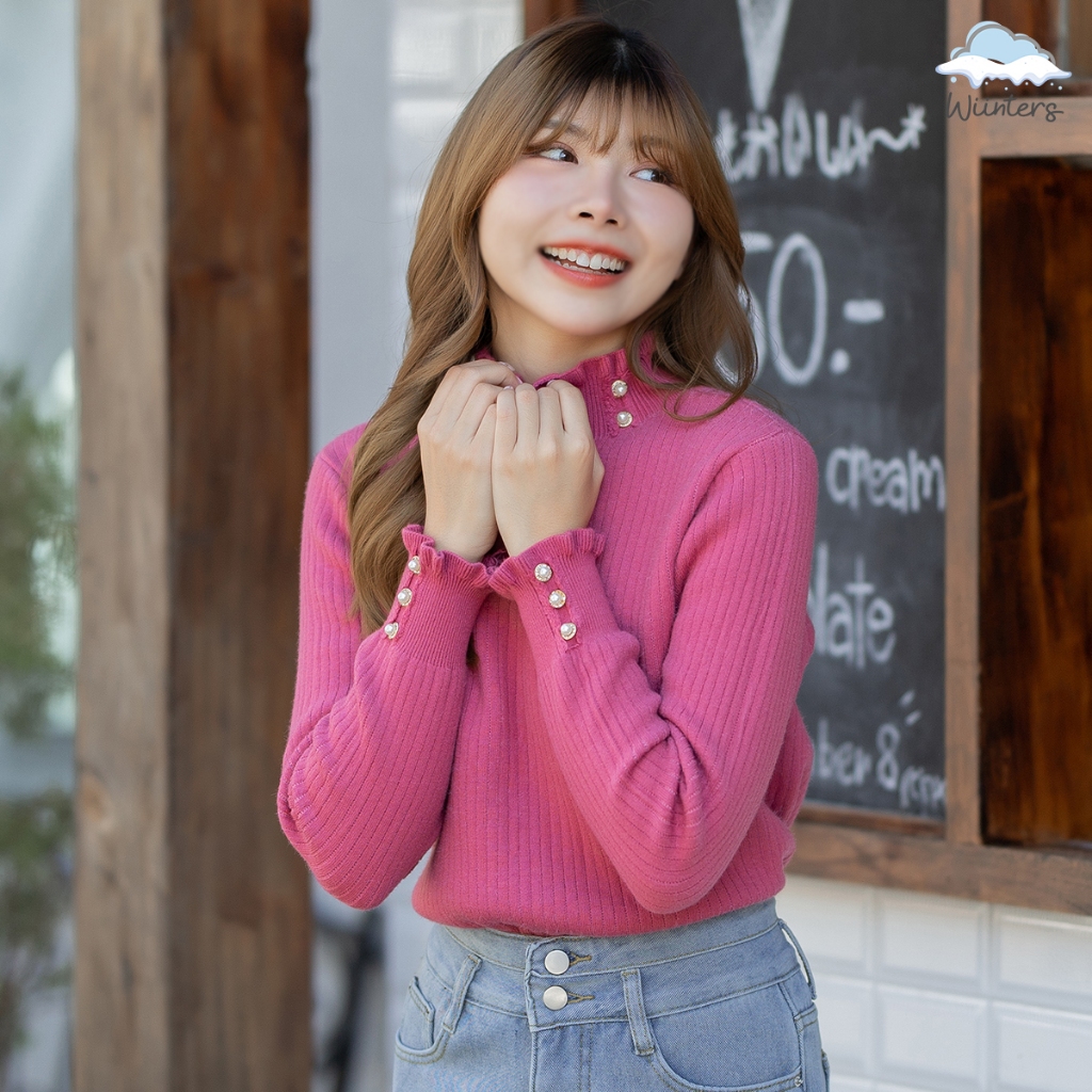 [ Amanda Peen Neck Sweater ] 6 สี I เสื้อแขนยาวบุขน เสื้อคอปีนบุขน ผ้านุ่ม