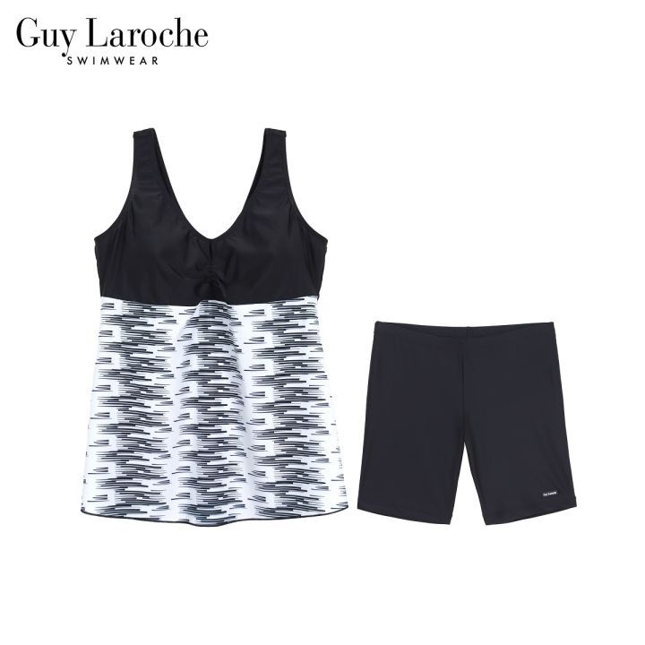 [Special Price] Guy Laroche ชุดว่ายน้ำ ทูพีซ (Two piece) เสื้อสายเดี่ยว กางเกงขาสั้น สาวอวบ Plus size กีลาโรช GPL3001
