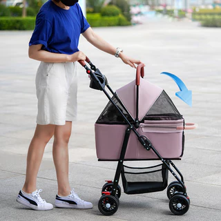【พร้อมส่ง】EGG รถเข็นสุนัข ถอดออกได้ รับน้ำหนักได้ถึง 20 กิโลกรัม รถเข็นสัตว์เลี้ยง รถเข็นแมว รถเข็นสุนัขและแมว COD