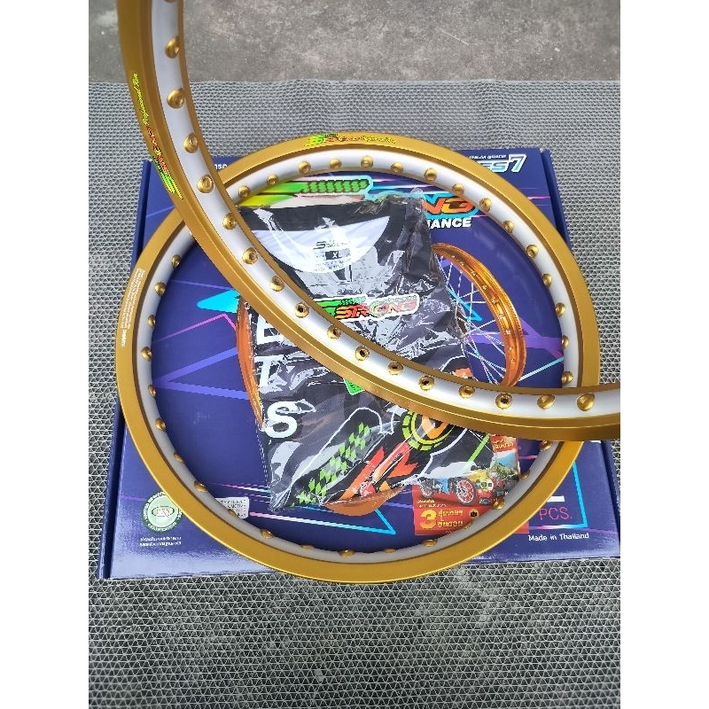 วงล้อ เอสสตรอง Sstrong เจาะตา ทูโทน ยิงทราย ขอบเรียบ 1.4หน้า/หลัง ขอบ17 (ราคาต่อคู่) แถมเสื้อยืด1ตัว