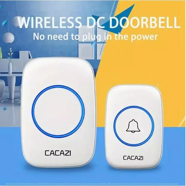 🔔กระดิ่งบ้าน🔔กริ่งไร้สาย CACAZI ทนแดดกันน้ำ ออดบ้าน กริ่งประตูไร้สาย 300M ปรับเสียงได้(รุ่นแบตเตอรี่/รูปแบบปลั๊ก)