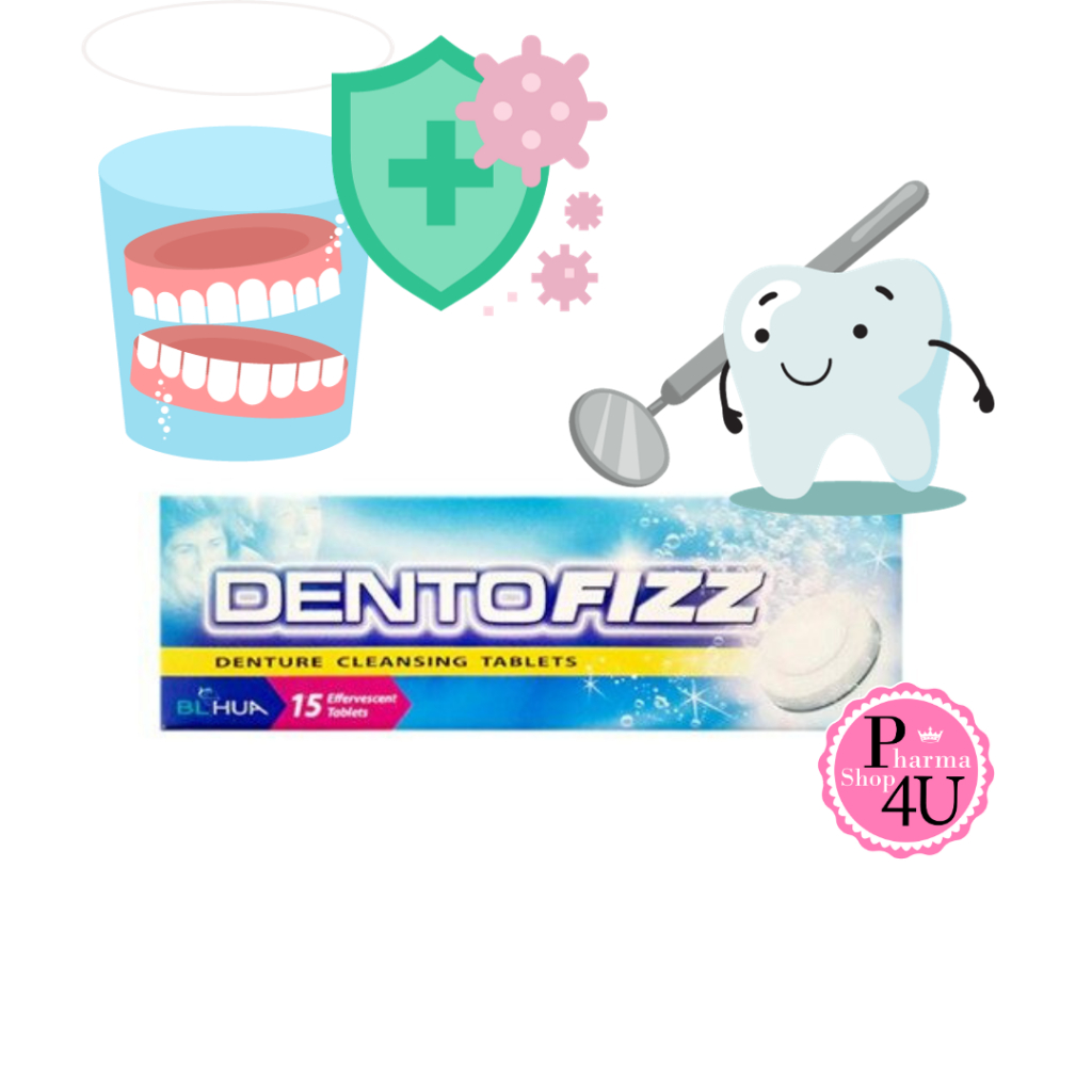 Dentofizz เม็ดฟู่ ทำความสะอาด ฟันปลอม รีเทนเนอร์ กลิ่นสเปียร์มินต์ 15 เม็ด [10746]