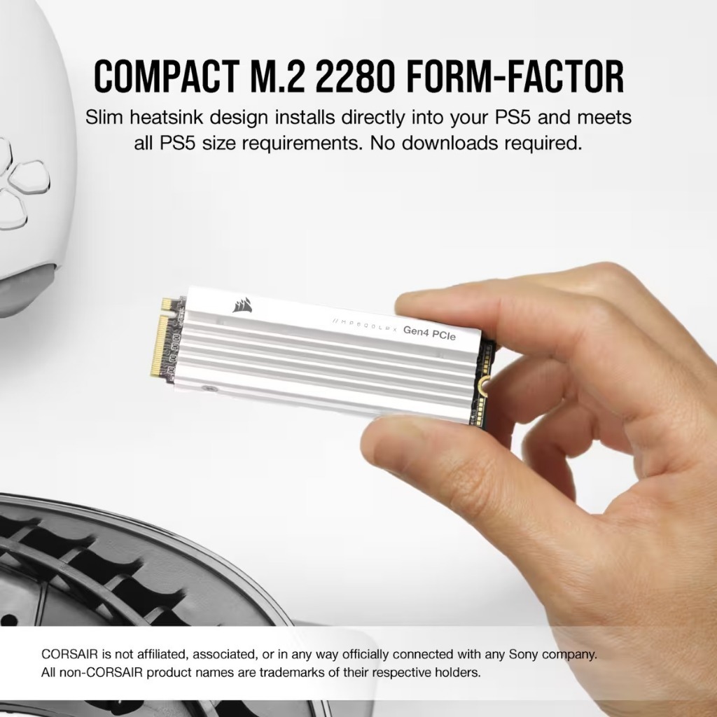 ประกันศูนย์ไทย 5ปี : SSD: CORSAIR: MP600 PRO LPX PCIe Gen4 x4 NVMe 1TB/2TB  (Black /White)