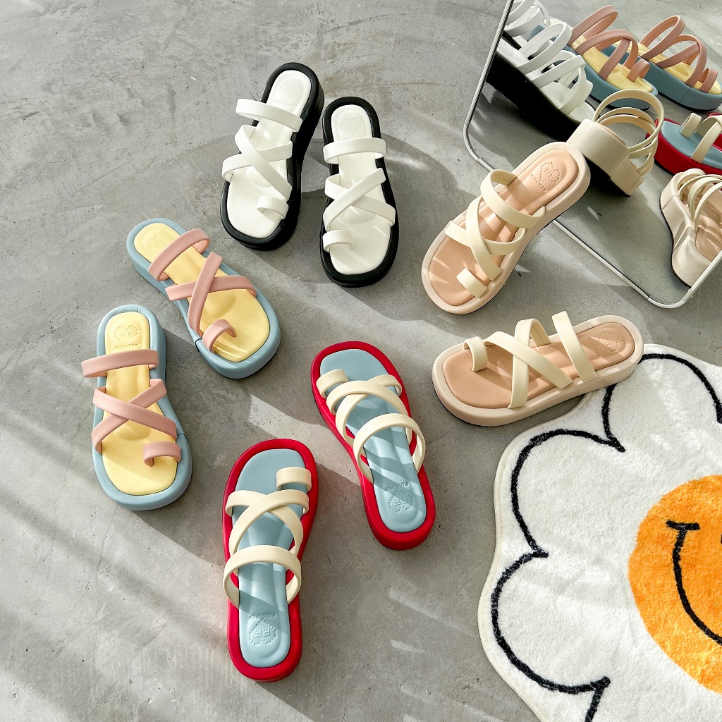 MUMMY✨ส้นตึกมินิมอล สูง 1.5 นิ้ว สายนิ่มหนังนุ่ม