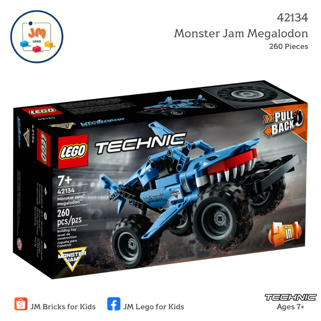 LEGO Technic 42134 Monster Jam Megalodon (260 Pieces) สำหรับเด็กอายุ 7 ปีขึ้นไป Brick Toy ตัวต่อ เลโก้ ของเล่น ของขวัญ