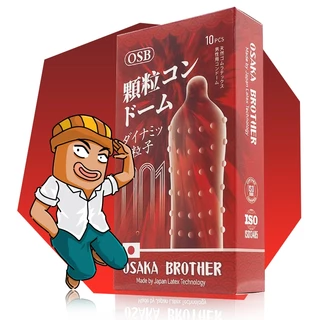 OSAKA BROTHER Dot ถุงยางอนามัย ผิวไม่เรียบมีปุ่ม บาง 001 ขนาด 52 mm. (1 กล่อง) มี 10 ชิ้น