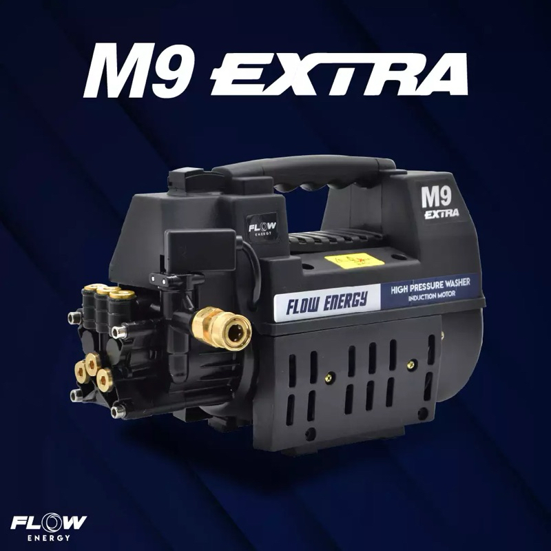 เครื่องฉีดน้ำแรงดันสูงFlow_M9EXTRA💯(รุ่นนี้ไม่มีปลั๊กกันดูด)(รุ่นใหม่มีรูไขน๊อตเปลี่ยนถ่ายน้ำมันเครื