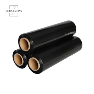 (1ม้วน) ฟิล์มยืด พันพาเลท Strecth Film สีดำ หนา 25 ไมครอน กว้าง 50 cm. x ยาว 300 m. หนักมาตรฐาน