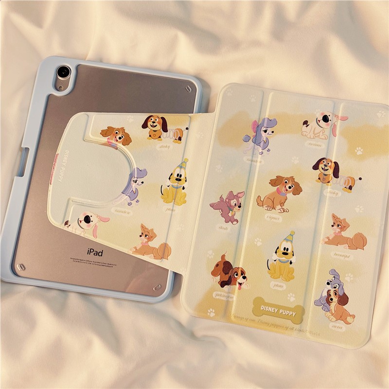 พร้อมส่ง เคส iPad หมุนได้ 360° ฝาหลังอะครีลิค Disney Puppy Gen9 Air6 Air5 Pro11 Gen10 เคสไอเเพด