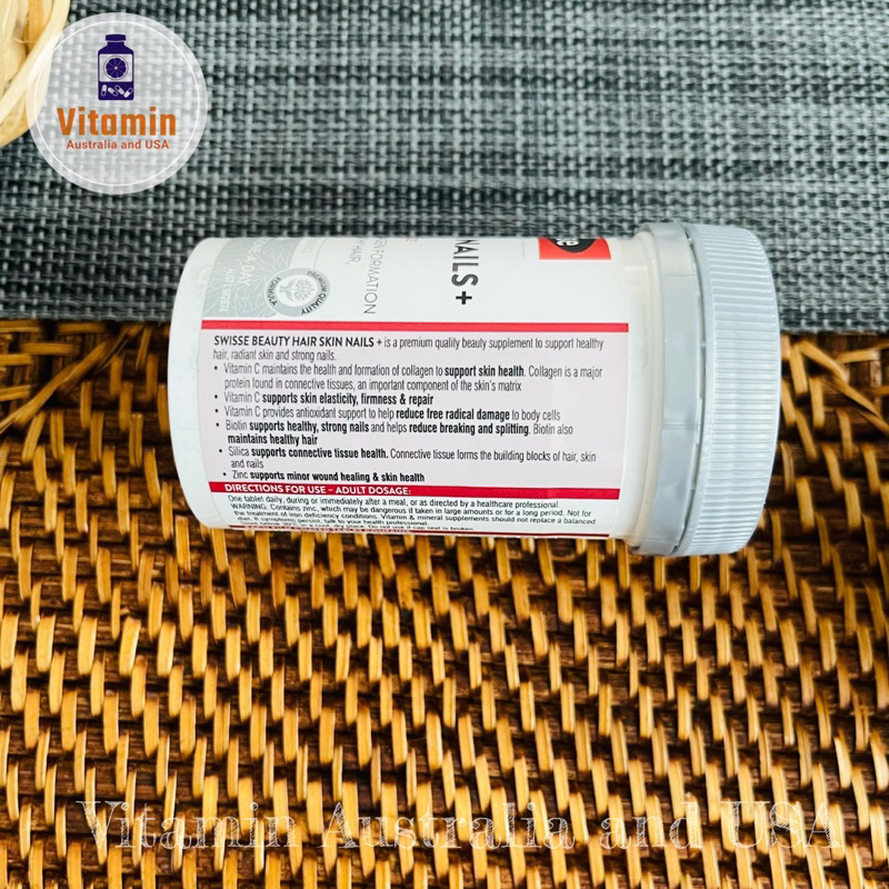 Swisse Hair Skin Nails+ 60 เม็ด | วิตามินบำรุง ผม ผิว เล็บ | ของแท้ 100% | นำเข้าจากออสเตรเลีย ราคา ถูกที่สุด ดีลบีเคเค แกลเลอรีภาพที่ 3