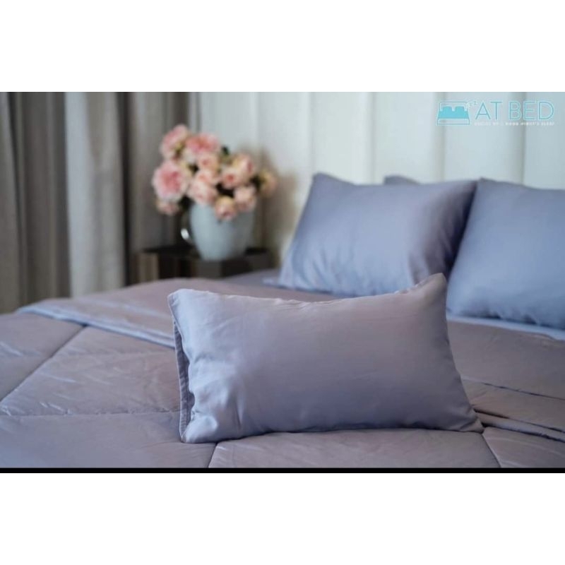 ชุดผ้าปู-ผ้าห่มนวม At Bed เนื้อผ้า Bamboo 100% ทอ 1000 เส้นด้าย สีพื้นเทาเข้ม