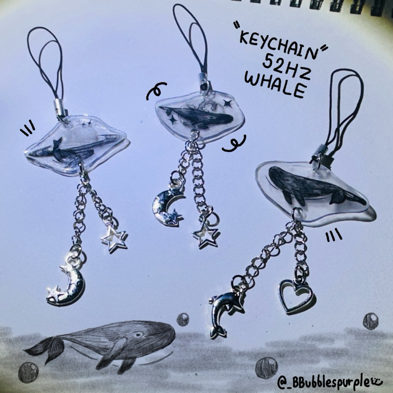 ( พร้อมส่ง )KEYCHAIN 52Hz whale🐋🫧