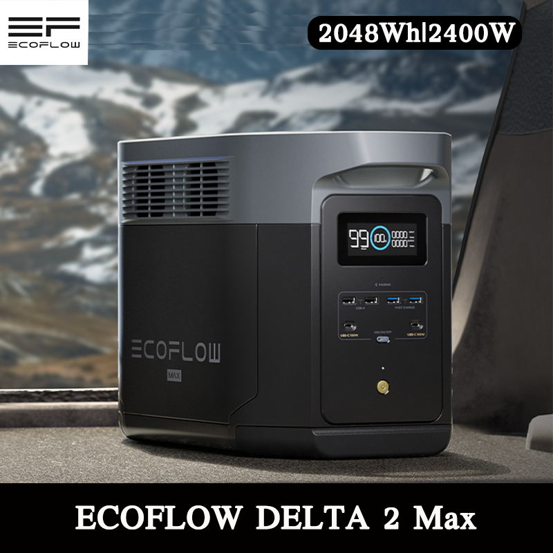 【พร้อมส่งในไทย】ECOFLOW Delta 2 Max Portable Power Station 2048Wh/2400W แบตเตอรี่สำรองไฟ เหมาะเดินป่า แคมปิ้ง สายเอ้าดอร์