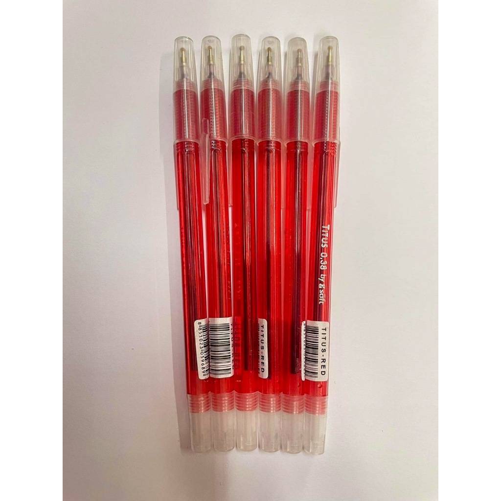 ปากกา G'soft TITUS 0.38 หมึกสีแดง แพ็ค (1x 6 ด้าม )