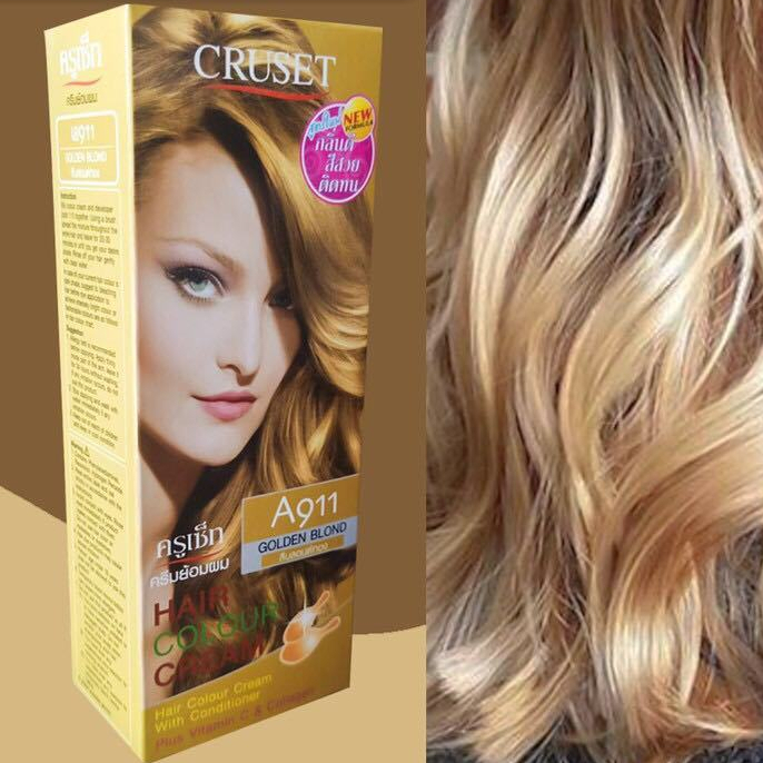 ครูเซ็ท A911 สีบรอนซ์ทองสีผม สีย้อมผม เปลี่ยนสีผม ครีมย้อมผม สีแฟชั่น CRUSET A911 GOLDEN BLOND HAIR 