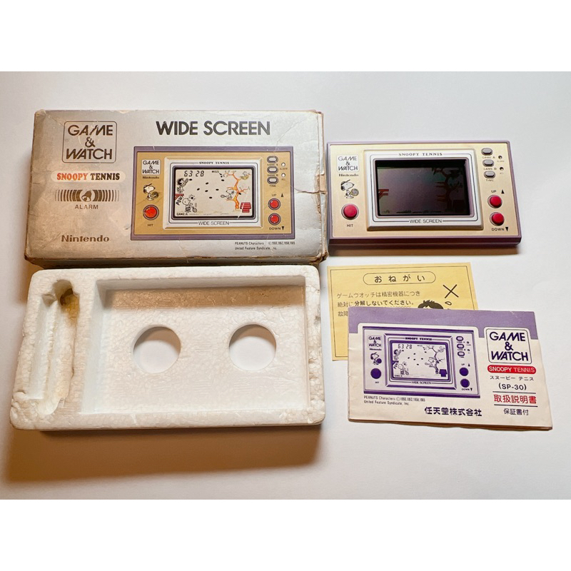 Nintendo Game And Watch ไม้เทนนิสสนูปปี้ หน้าจอกว้าง 1982 พร้อมกล่อง จากญี่ปุ่น หายากมาก
