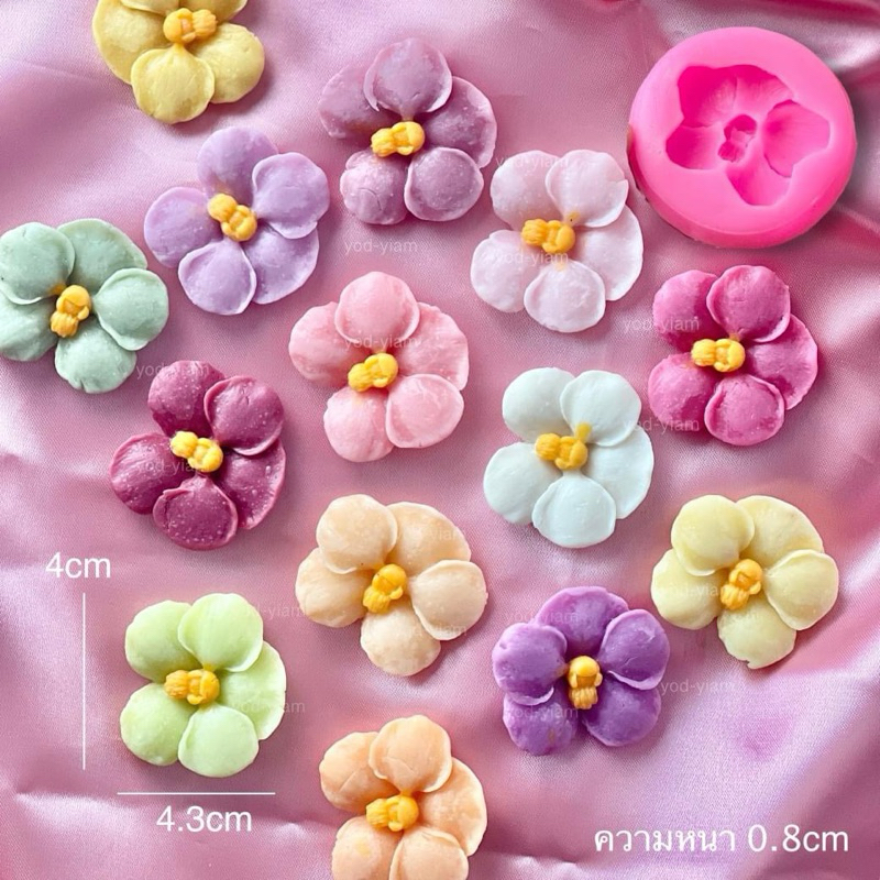 พิมพ์กล้วยไม้ รหัส G-10-2  ทำขนมอาลัว สัมปันนี วุ้น ขนาด 4.3*4*0.8cm