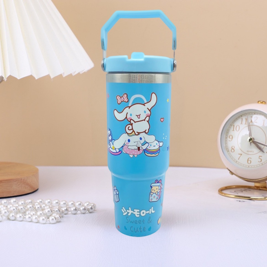 FS แก้วเก็บความเย็น เก็บความร้อน 900ml สแตนเลส ลายการ์ตูนน่ารักๆ พร้อมส่งจากไทย