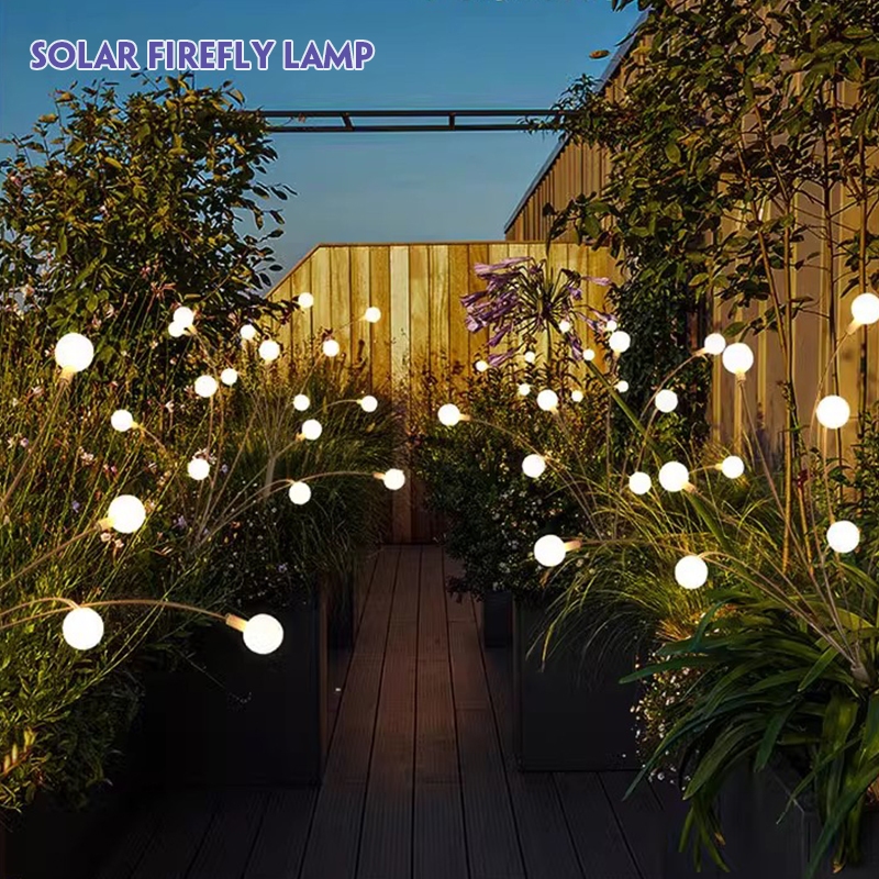 ไฟสวนโซล่าเซลล์ สําหรับตกแต่งสวน 6 LED โคมไฟพลังงานแสงอาทิตย์ และสนามหญ้ากลางแจ้ง รูปหิ่งห้อย J382