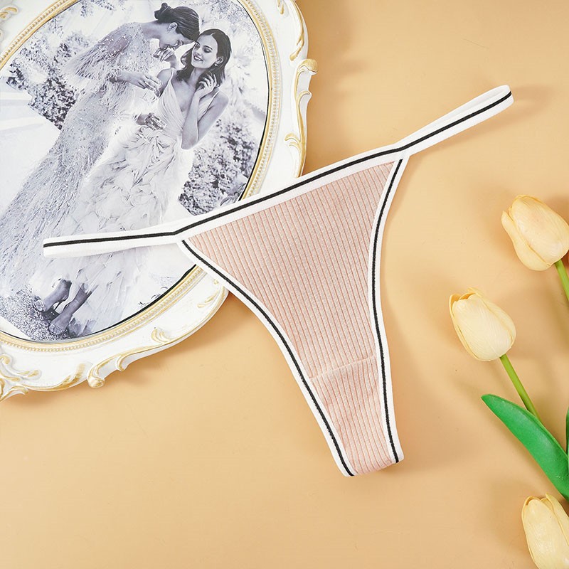 A-122 กางเกงในจีสตริง เซ็กซี่ ทรงสายฝอ สีพื้นผ้าร่อง สายเล็ก พร้อมส่ง - รูปที่ 3